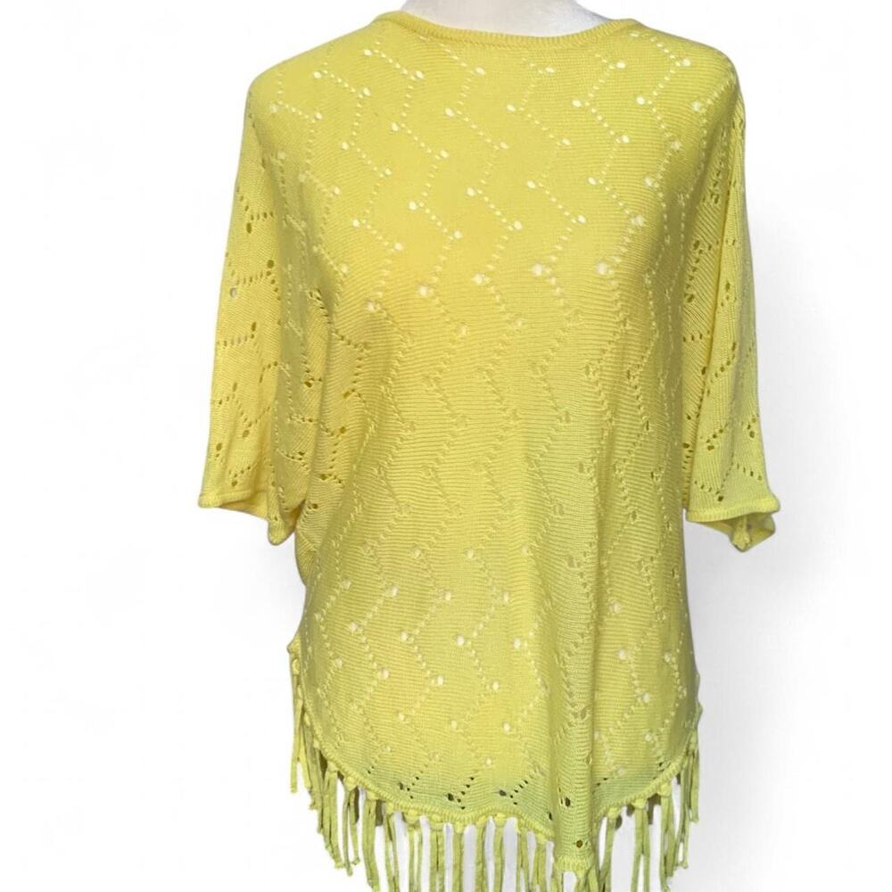 Boho fringe banana yellow sweater